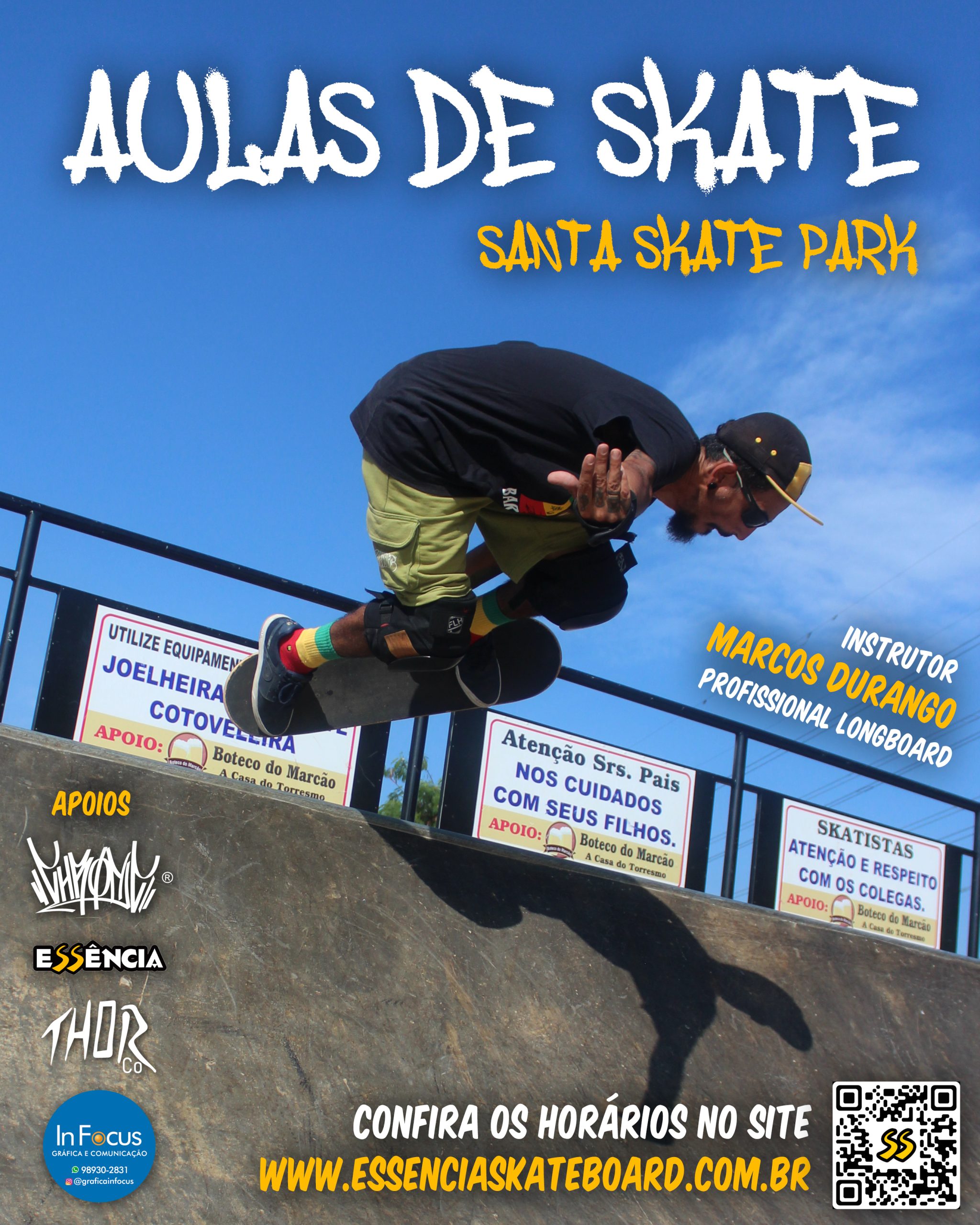 Um curso gratuito de skate para crianças no skatepark de